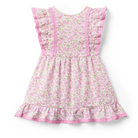 American Girl x LoveShackFancy Floral Flutter Day Dress Girl’s Size 8 Bow Pink - Picture 2 of 8